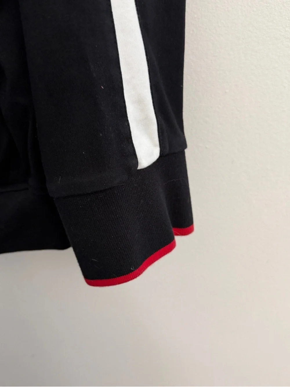 Polo Ralph Lauren Big & Tall Black White Striped Interlock Track Jacket Hoodie